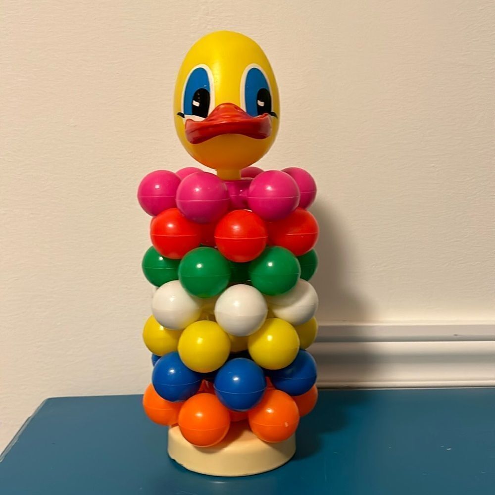 Vintage Rainbow Plastic Duck Toy - for pieces